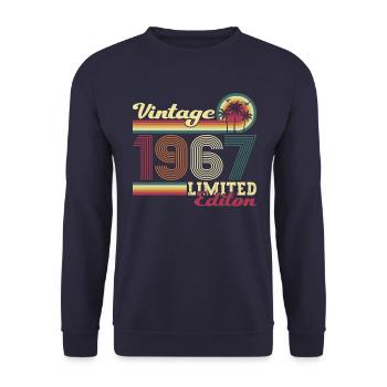 Original vintage 1967 55th birthday gift - Unisex Sweatshirt - navy - Front - Alina (178cm) & Michal (187cm)