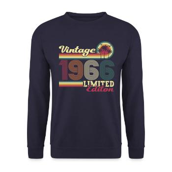 Cadeau original vintage 1966 56ème anniversaire - Sweat-shirt Unisexe - marine - Devant - Alina (178cm) & Michal (187cm)