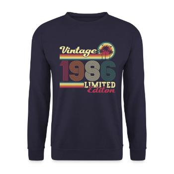 Original vintage 1986 36th birthday gift - Unisex Sweatshirt - navy - Front - Alina (178cm) & Michal (187cm)