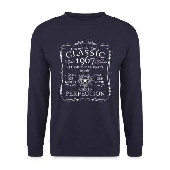 Classic November 1967 55th Birthday Gift - Unisex Sweatshirt - navy - Front - Alina (178cm) & Michal (187cm)