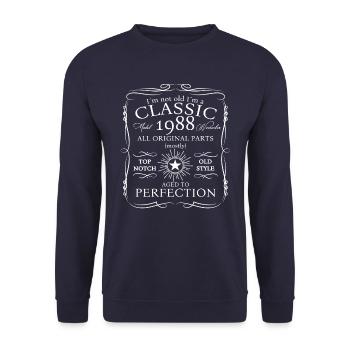 Classique Novembre 1988 Cadeau du 34e anniversaire - Sweat-shirt Unisexe - marine - Devant - Alina (178cm) & Michal (187cm)