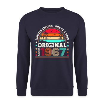 Original November 1967 55th birthday gift - Unisex Sweatshirt - navy - Front - Alina (178cm) & Michal (187cm)