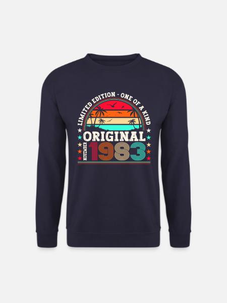 Original November 1983 39. Geburtstag Geschenk - Unisex Pullover - Navy