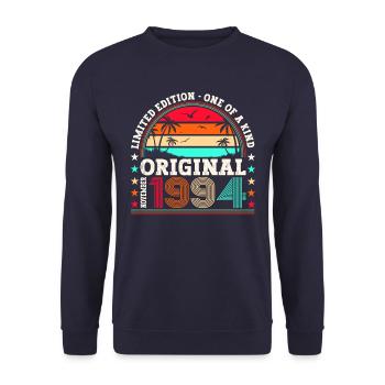 Original novembre 1994 Cadeau du 28e anniversaire - Sweat-shirt Unisexe - marine - Devant - Alina (178cm) & Michal (187cm)