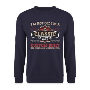 Classic Décembre 1989 - Cadeau de 33e anniversaire - Sweat-shirt Unisexe - marine - Devant - Alina (178cm) & Michal (187cm)