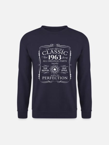 Jahrgang 1963 Januar 60. Geburtstag Geschenk Mann - Unisex Pullover - Navy