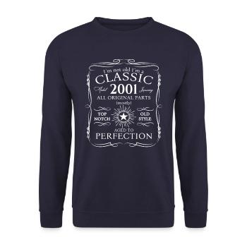 Year 2001 January 22nd birthday Gift man - Unisex Sweatshirt - navy - Front - Alina (178cm) & Michal (187cm)