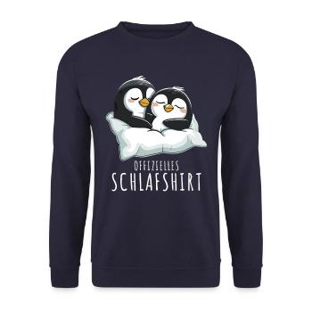 Chemise de nuit Penguin Chemise de nuit officielle Pingouins - Sweat-shirt Unisexe - marine - Devant - Alina (178cm) & Michal (187cm)