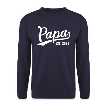 Papa Est 2024 Papa Rétro 2024 - Sweat-shirt Unisexe - marine - Devant - Alina (178cm) & Michal (187cm)