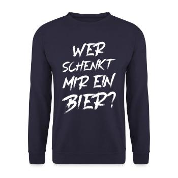 Who will give me a beer? Mallorca Beer Festival - Unisex Sweatshirt - navy - Front - Alina (178cm) & Michal (187cm)