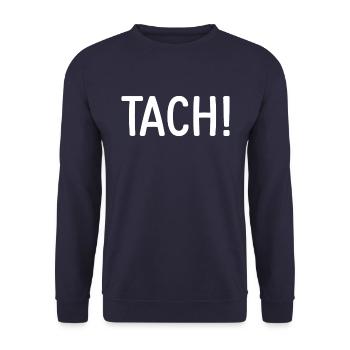 Tach Berliner Dialekt Berlinisch Tach - Unisex Pullover - Navy - Vorne - Alina (178cm) & Michal (187cm)