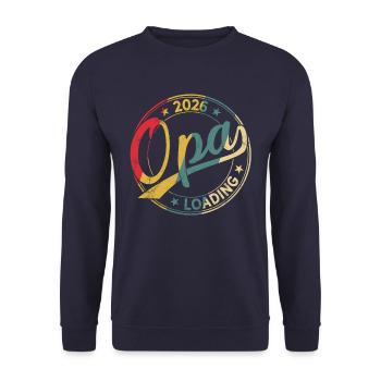 Opa 2026 Loading Werdender Opa 2026 - Unisex Pullover - Navy - Vorne - Alina (178cm) & Michal (187cm)
