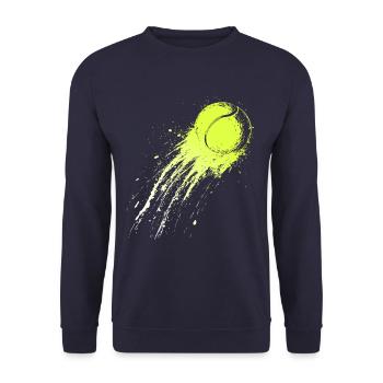 Tennis Ball Tennis Gift Tennis Player - Unisex Sweatshirt - navy - Front - Alina (178cm) & Michal (187cm)