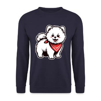 DOG MALTESE DWARF POINTED SAMOYED POODLE BANDANA - Unisex Sweatshirt - navy - Front - Alina (178cm) & Michal (187cm)