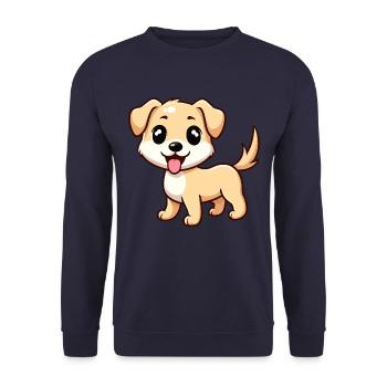 HUND VIERBEINER RÜDE HÜNDIN PFOTE LIEBE TIERFREUND - Unisex Pullover - Navy - Vorne - Alina (178cm) & Michal (187cm)