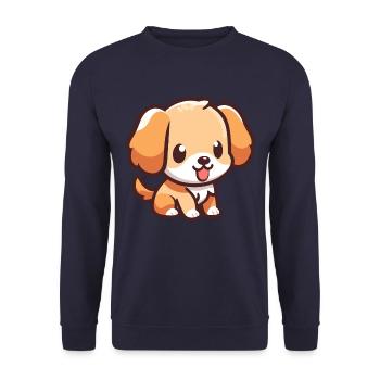 HUND VIERBEINER RÜDE HÜNDIN PFOTE LIEBE TIERFREUND - Unisex Pullover - Navy - Vorne - Alina (178cm) & Michal (187cm)