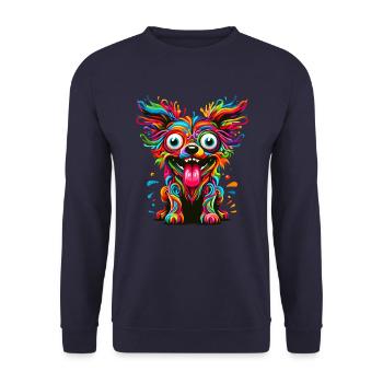 DOG CRAZY COLORFUL COLORFUL RAINBOW BLOB - Unisex Sweatshirt - navy - Front - Alina (178cm) & Michal (187cm)