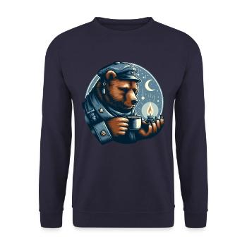 OURS CHAUFFE-PLAT CLAIR DE LUNE MARITIME CAFÉ THÉ NORD - Sweat-shirt Unisexe - marine - Devant - Alina (178cm) & Michal (187cm)