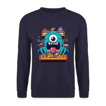 ARCADE SLOT MACHINE CASINO JOYSTICK MONSTER CRAZY - Unisex Sweatshirt - navy - Front - Alina (178cm) & Michal (187cm)