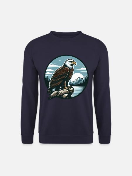 ADLER GREIFVOGEL HABICHT JÄGER FLUG MAJESTÄT FEDER - Unisex sweater - marineblå