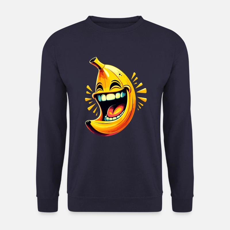 LACHENDE BANANE GLÜCKLICHE FRUCHT HAPPY SMILE WITZ - Unisex Pullover - Navy