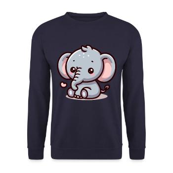 ÉLÉPHANT ANIMAL BÉBÉ MIGNON ENFANT ENFANT IDÉE CADEAU - Sweat-shirt Unisexe - marine - Devant - Alina (178cm) & Michal (187cm)