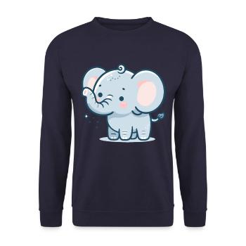 ÉLÉPHANT ANIMAL BÉBÉ MIGNON ENFANT ENFANT IDÉE CADEAU - Sweat-shirt Unisexe - marine - Devant - Alina (178cm) & Michal (187cm)