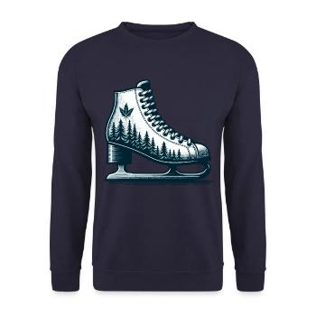 ICE SKATING ICE SKATING WINTER SNOW SHOES SPORTS - Unisex Sweatshirt - navy - Front - Alina (178cm) & Michal (187cm)