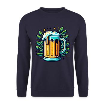 DRAUGHT BEER, DRINK, DRINK, PITCHER, MALT, HOPS - Unisex Sweatshirt - navy - Front - Alina (178cm) & Michal (187cm)