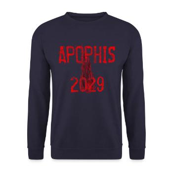 apophis der meteor kann die menschheit gefährden - Unisex Pullover - Navy - Vorne - Alina (178cm) & Michal (187cm)