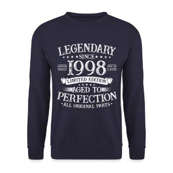 Legendary since 1998 vintage birthday gift - Unisex Sweatshirt - navy - Front - Alina (178cm) & Michal (187cm)