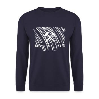 Lore Erzwagen Wagon Bergbau Rostig Alt Ruhrgebiet - Unisex Pullover - Navy - Vorne - Alina (178cm) & Michal (187cm)