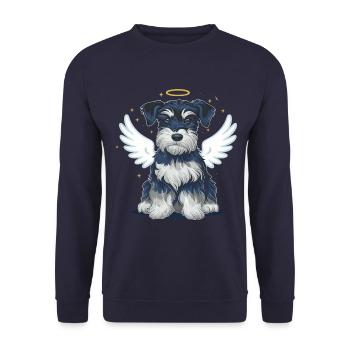 Niedlicher Zwergschnauzer mit Sonnenblumen - Unisex Pullover - Navy - Vorne - Alina (178cm) & Michal (187cm)