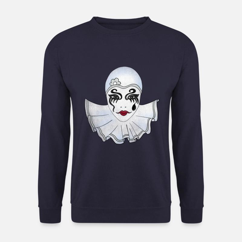Pierrot white carnival Venice illustration - Unisex Sweatshirt - navy