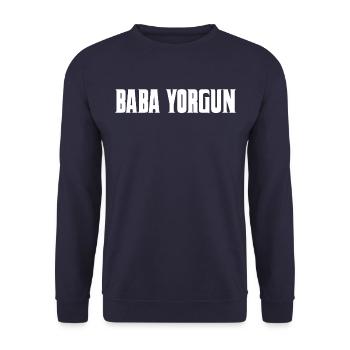 Baba Yorgun Turkish - Unisex Sweatshirt - navy - Front - Alina (178cm) & Michal (187cm)
