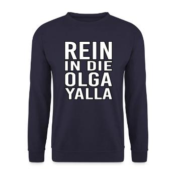 yalla rein in die olga ehre genommen - Unisex Pullover - Navy - Vorne - Alina (178cm) & Michal (187cm)