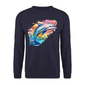 Dauphin - Sweat-shirt Unisexe - marine - Devant - Alina (178cm) & Michal (187cm)