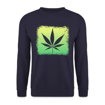 Kiffen Weed Ganja - Unisex Pullover - Navy - Vorne - Alina (178cm) & Michal (187cm)