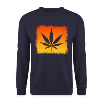 Kiffen Kiffer Weed Gras Stoner - Unisex Pullover - Navy - Vorne - Alina (178cm) & Michal (187cm)