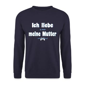 Ich liebe meine Mutter Gaming - Unisex Pullover - Navy - Vorne - Alina (178cm) & Michal (187cm)