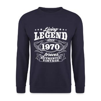 Living legend 1970 vintage 50th birthday - Unisex Sweatshirt - navy - Front - Alina (178cm) & Michal (187cm)