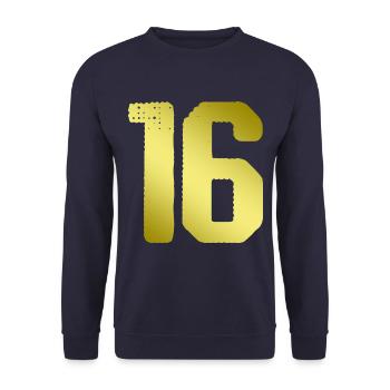 16 Maillot numéro - Sweat-shirt Unisexe - marine - Devant - Alina (178cm) & Michal (187cm)