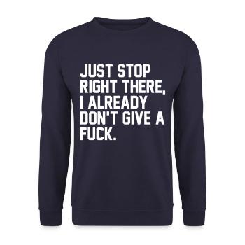 Je ne donne pas une baise - Sweat-shirt Unisexe - marine - Devant - Alina (178cm) & Michal (187cm)