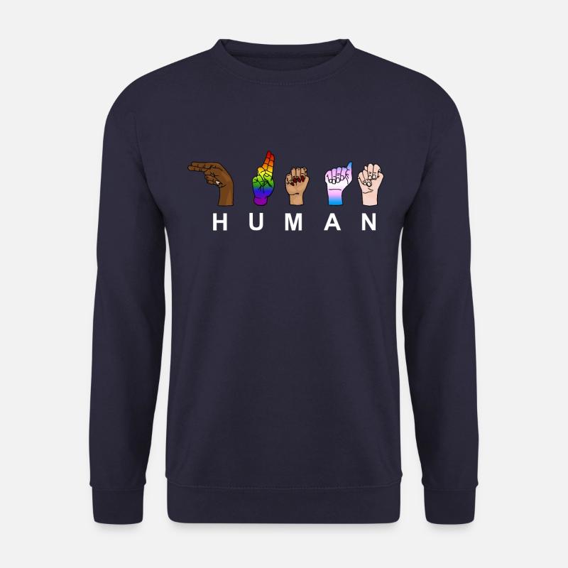 HUMAN RACE, Respect, Pride - Handzeichen - Unisex Pullover - Navy