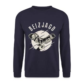 Beizjagd Falkner Falknerei falconry falcon - Unisex Pullover - Navy - Vorne - Alina (178cm) & Michal (187cm)