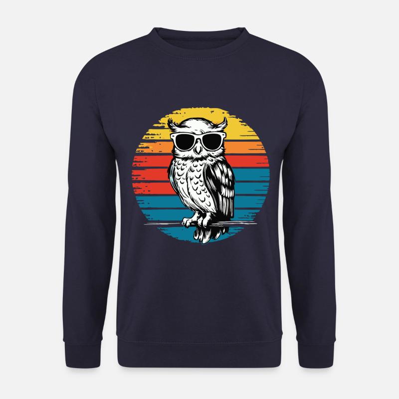 Nachteule Eule Eulen Vogel - Unisex Pullover - Navy