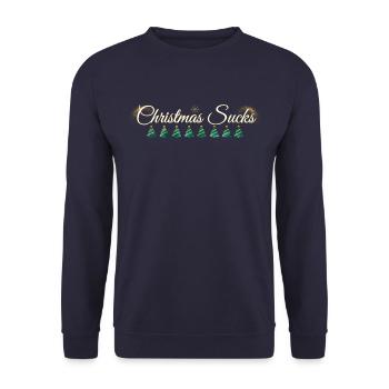 Christmas Sucks - Unisex Pullover - Navy - Vorne - Alina (178cm) & Michal (187cm)