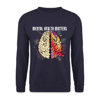 Mental Health Matters Mental Awareness - Unisex Sweatshirt - navy - Front - Alina (178cm) & Michal (187cm)