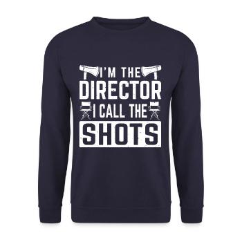 I'm The Director I Call The Shots Retro Film Maker - Unisex Sweatshirt - navy - Front - Alina (178cm) & Michal (187cm)