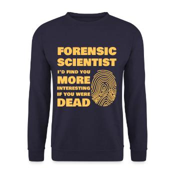 Scientifique médico-légal Étudiant en sciences judiciaires - Sweat-shirt Unisexe - marine - Devant - Alina (178cm) & Michal (187cm)